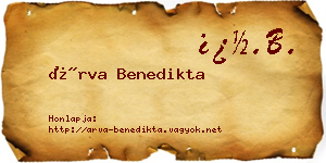 Árva Benedikta névjegykártya